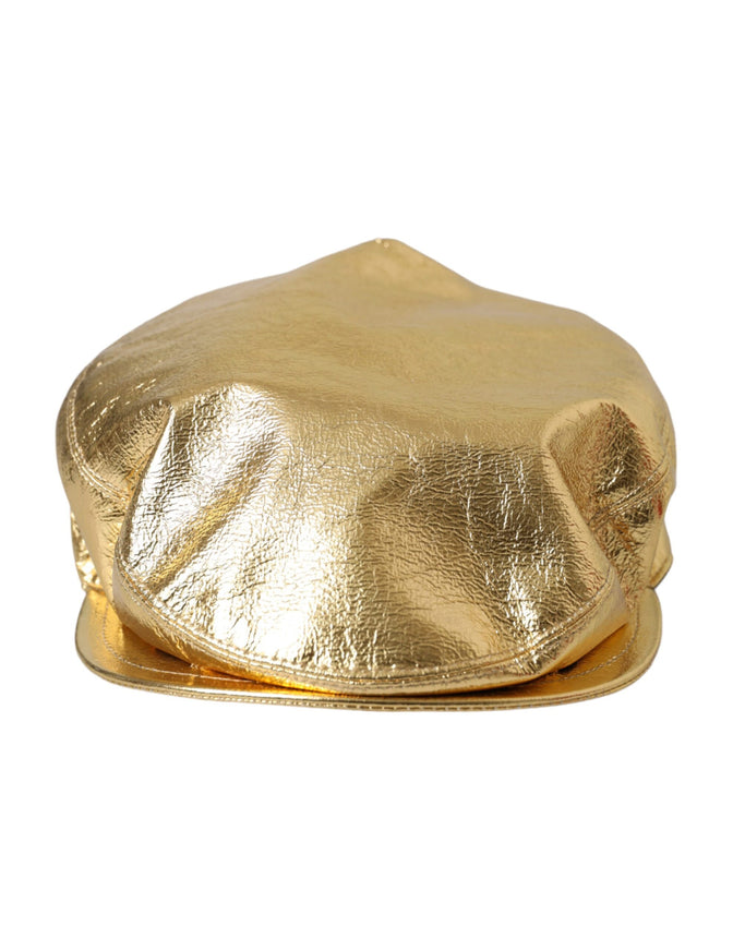 a gold hat on a white background