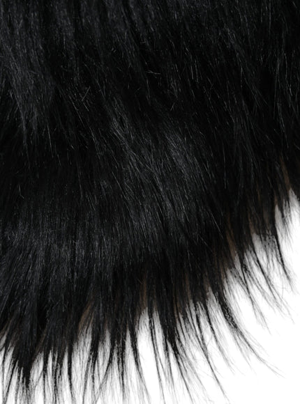 a close up of a black furry animal's fur