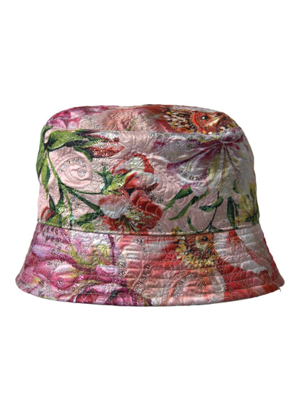 a bucket hat with a flower pattern on it