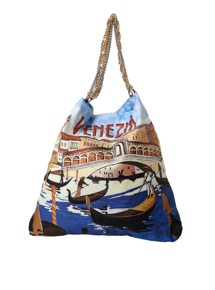 a handbag with a picture of venice on it