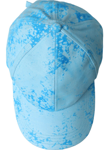 a blue tie - dyed cap is shown on a white background