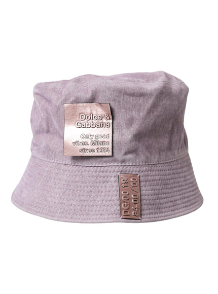 a purple hat with a tag on it