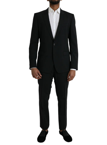 Dolce & Gabbana black wool suit front view