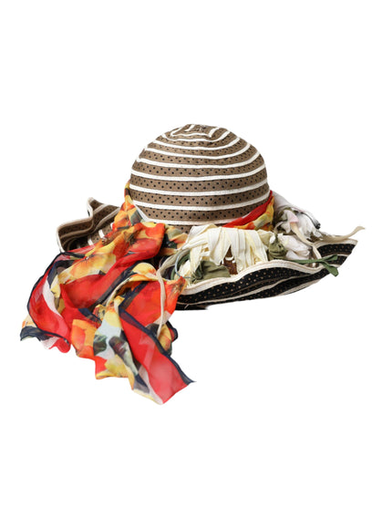 a woman's hat with a scarf around it