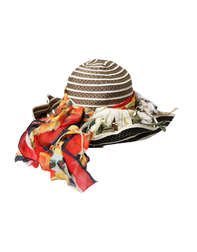 a woman's hat with a scarf around it