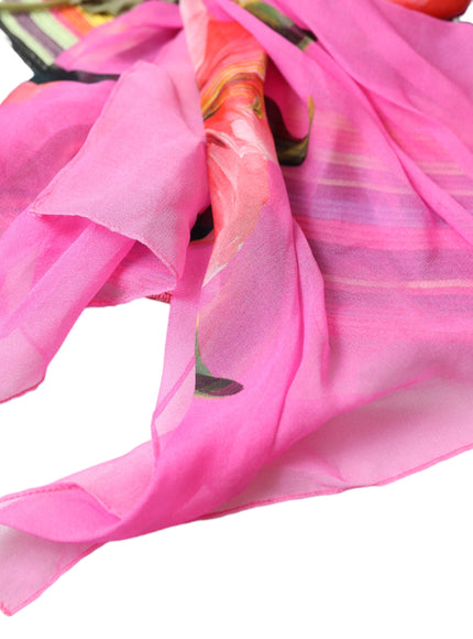 a close up of a pink scarf on a white background