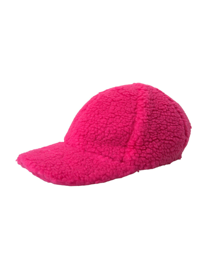 a pink hat is shown on a white background