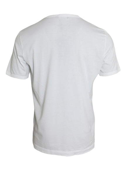 the back of a white t - shirt