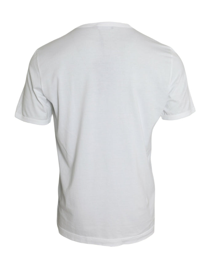 the back of a white t - shirt