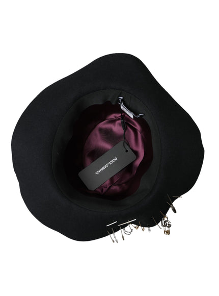 a black hat with a tag on it