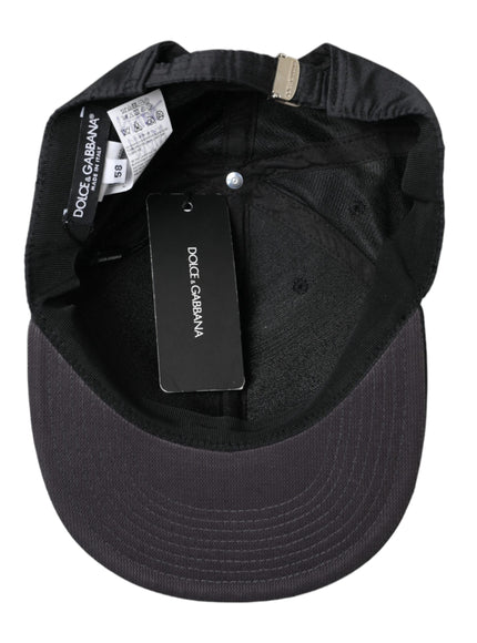 a black hat with a tag on it