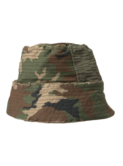 a camo bucket hat on a white background