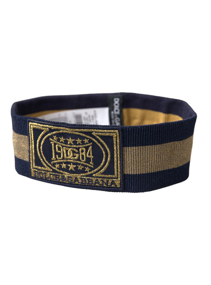 a wristband with a gold and black stripe