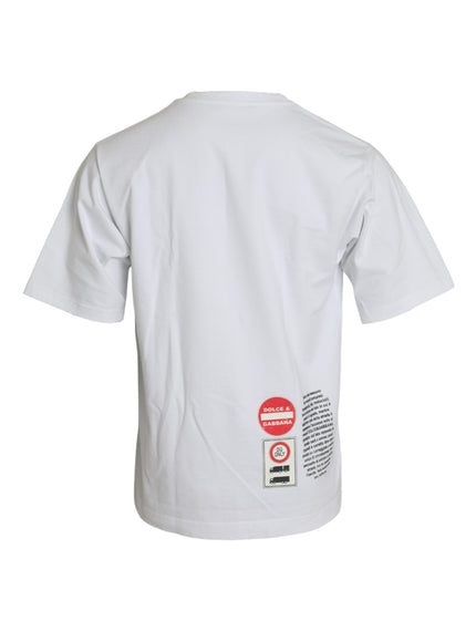 Back view of Dolce & Gabbana white T-shirt with logo detail