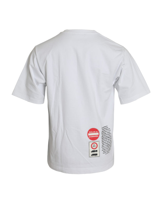 Back view of Dolce & Gabbana white T-shirt with logo detail