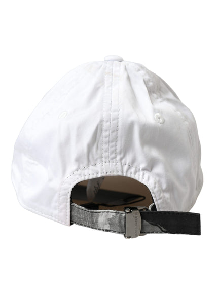 a white hat with a black strap on it