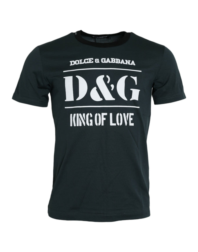 Dolce & Gabbana blue logo print crewneck T-shirt front