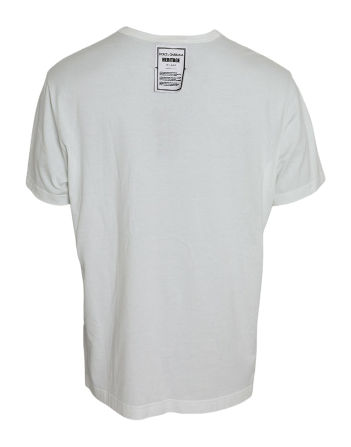 Back view of Dolce & Gabbana white cotton T-shirt