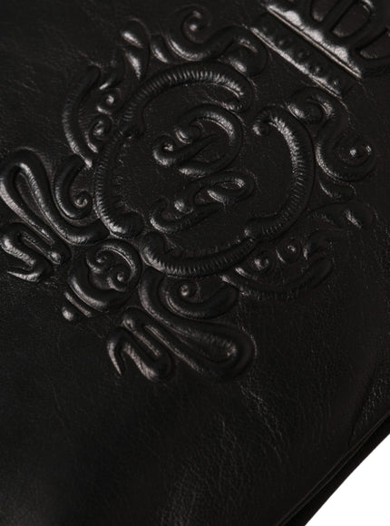 a close up of a black leather wallet