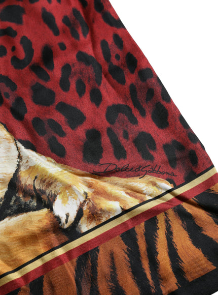 Close-up of multicolor tiger print on fabric