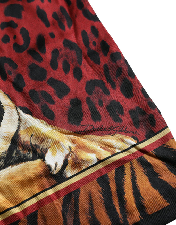 Close-up of multicolor tiger print on fabric