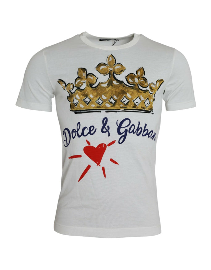 Dolce & Gabbana white gold crown print cotton T-shirt