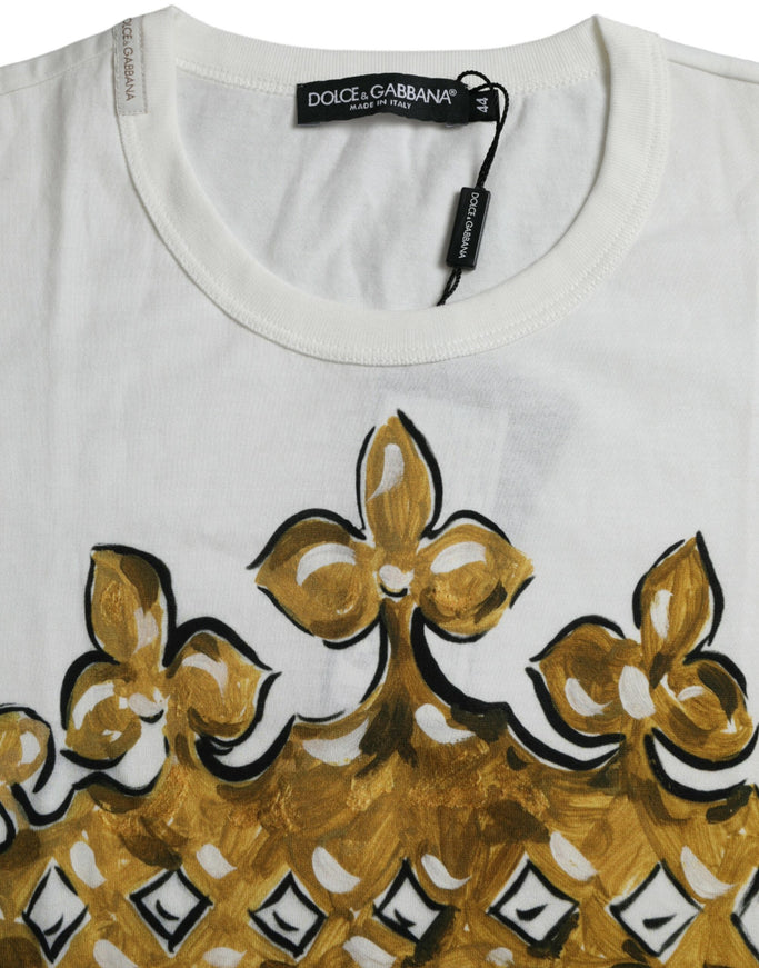 Close-up of crown print on Dolce & Gabbana T-shirt