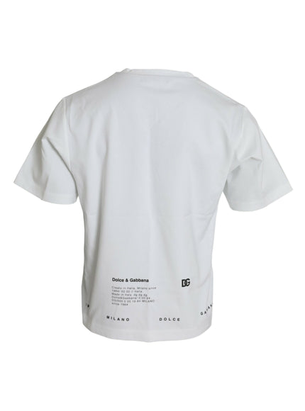 Back view of Dolce & Gabbana white T-shirt with logo details