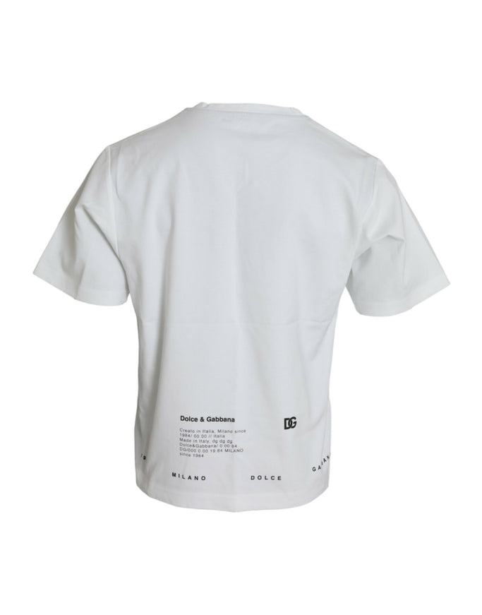 Back view of Dolce & Gabbana white T-shirt with logo details