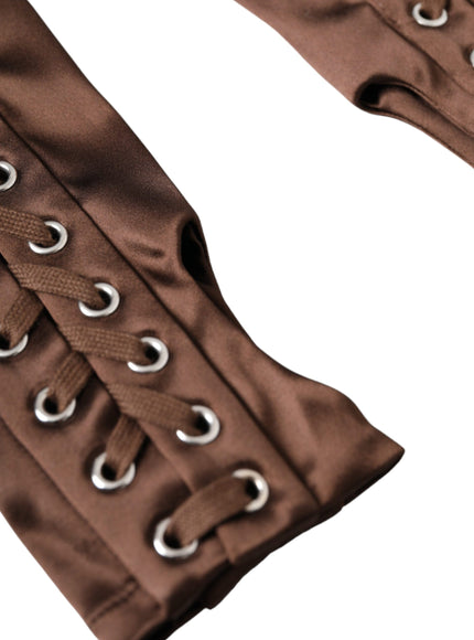 a close up of a pair of brown pants