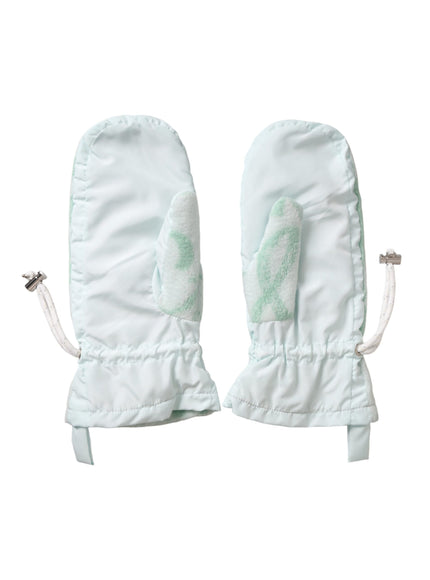 a pair of white oven mitts on a white background