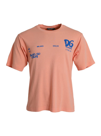 Dolce & Gabbana coral cotton logo T-shirt front view