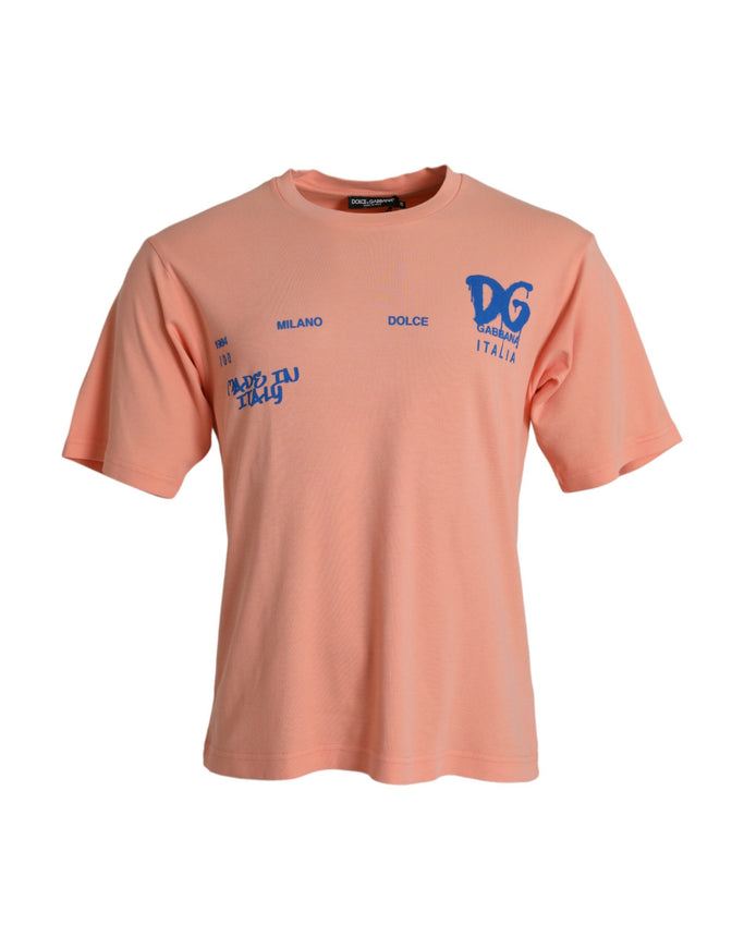 Dolce & Gabbana coral cotton logo T-shirt front view