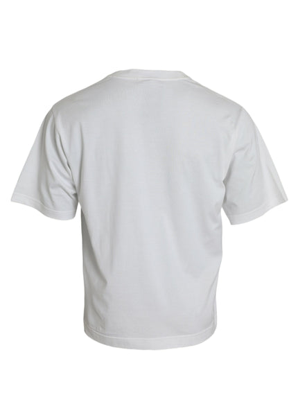 Dolce & Gabbana white cotton crew neck T-shirt back view