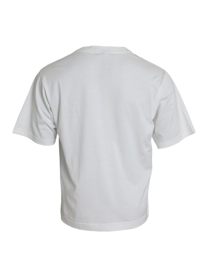 Dolce & Gabbana white cotton crew neck T-shirt back view