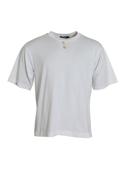 Dolce & Gabbana white cotton crew neck T-shirt front view