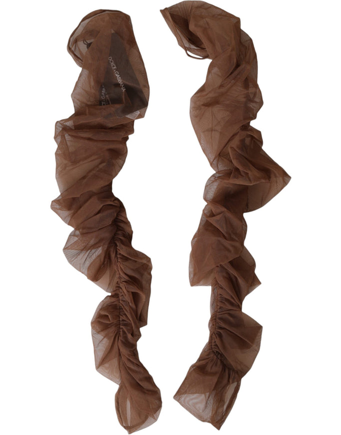 a brown scarf is shown on a white background