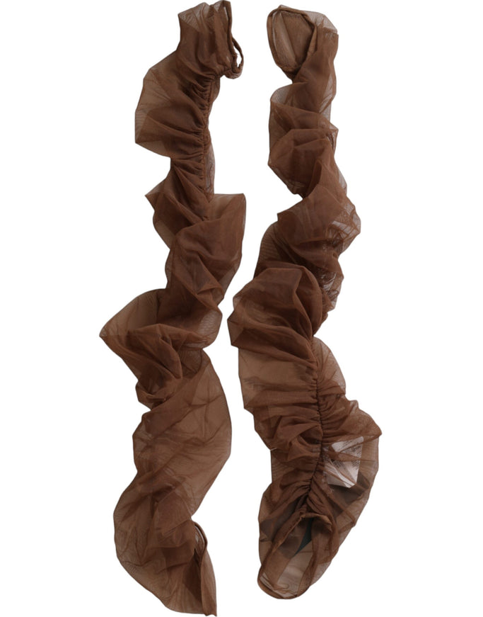 a brown scarf is shown on a white background