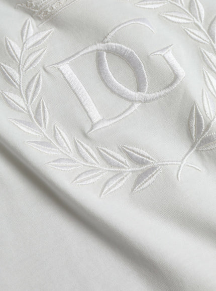 Close-up of Dolce & Gabbana embossed logo on T-shirt