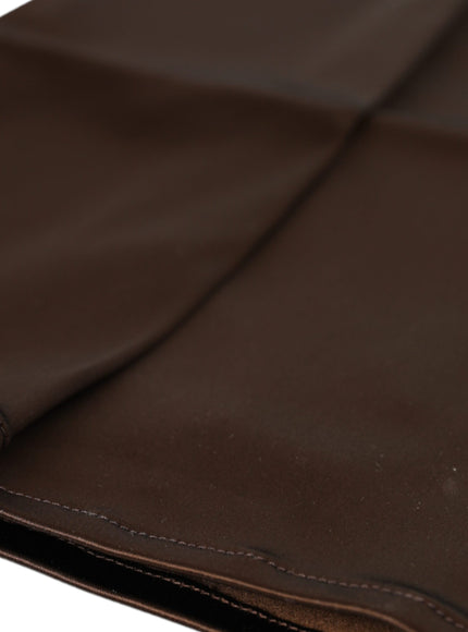 a close up of a piece of brown leather