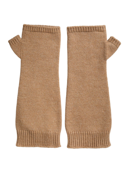 a pair of brown mitts on a white background