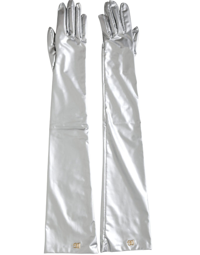 a pair of white satin gloves on a white background