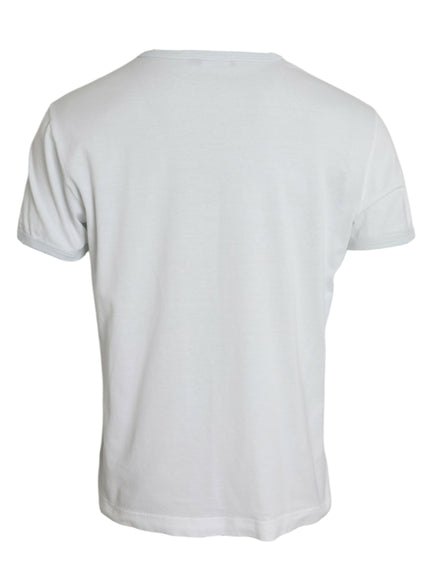 the back of a white t - shirt