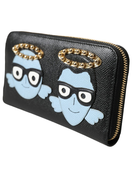 a black purse with two cartoon characters on it