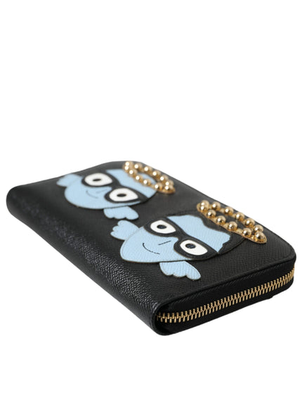 a black wallet with a cartoon character on it