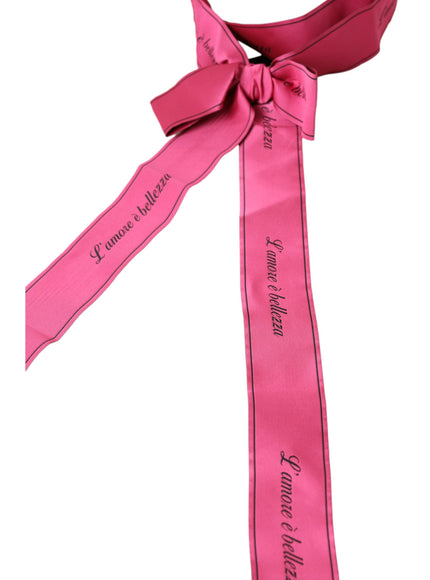 Dolce & Gabbana pink waist belt with bow detail