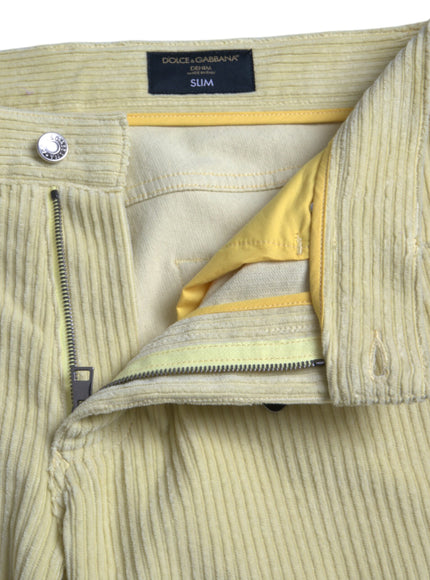 Dolce & Gabbana yellow jeans with zipper and button detail