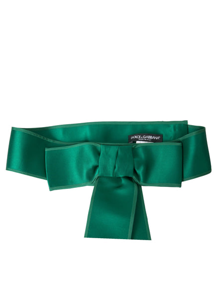 Dolce & Gabbana green silk belt with bow