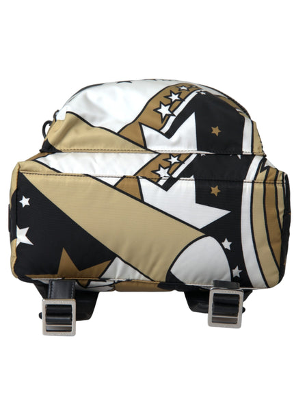 Dolce & Gabbana Multicolor Stripes Stars Nylon Backpack Men Bag