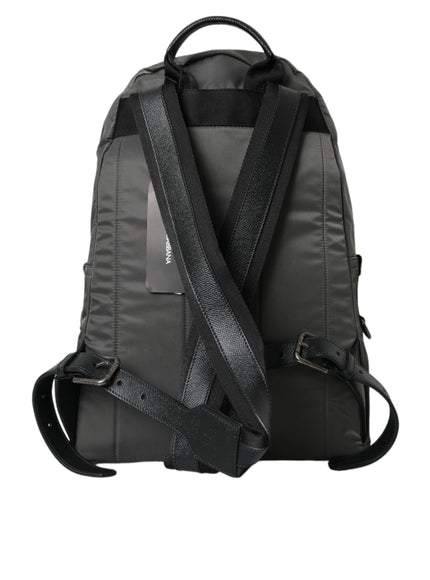 a gray backpack with a black strap